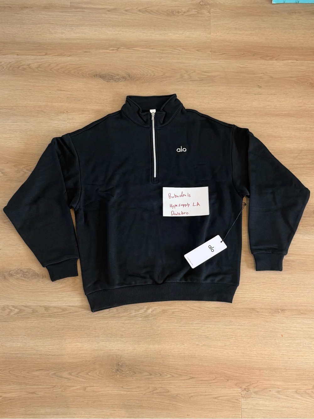 ALO Yoga Black 1/4 Quarter Zip Pullover Sweatshirt